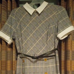 Shelby & Palmer size 16 yellow, black and white plaid
